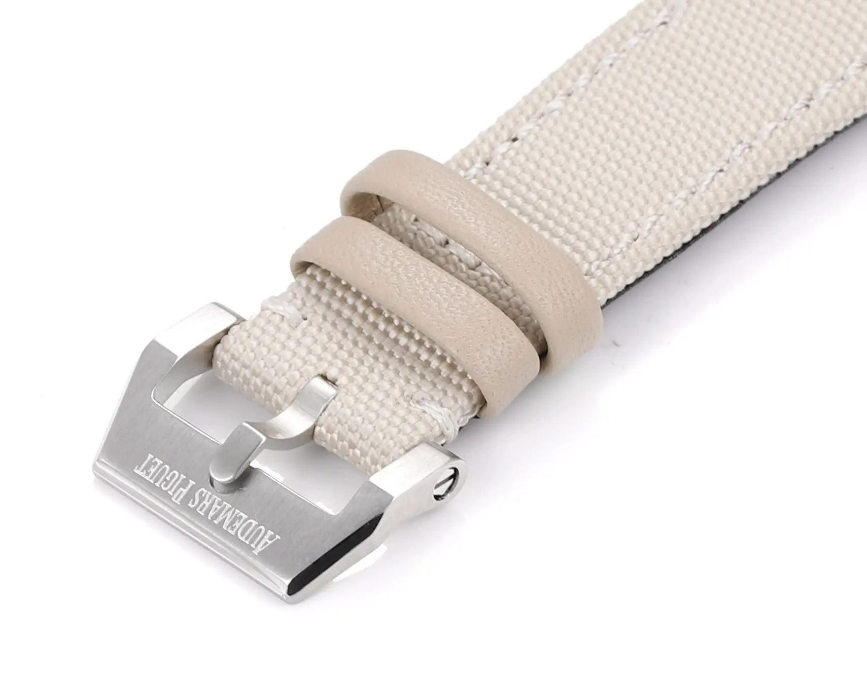 watch Audemars Piguet CODE 11.59 Stainless Steel Watch with Smoked Dial and Beige Fabric Strap, 41mm - gallery