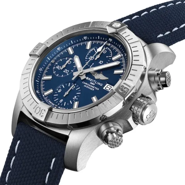 Breitling Avenger Men Automatic Blue Leather Watch A13385101C1X2 - gallery