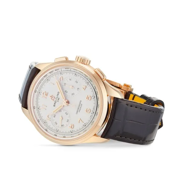 Breitling Premier Men Silver Alligator Watch RB0930371G1P1 - gallery