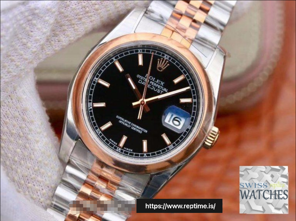 ROLEX DATEJUST BLACK DIAL STAINLESS STEEL 36MM SWISS REPLICA 126201.1 - gallery